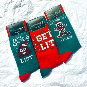 Happy Hour Crew Socks ~ 3 Pairs
